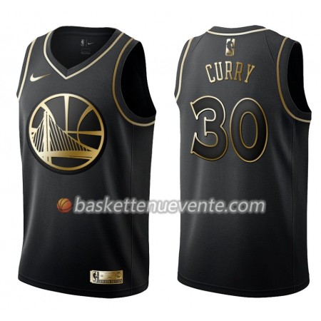 Maillot Basket Golden State Warriors Stephen Curry 30 Nike Noir Gold Edition Swingman - Homme